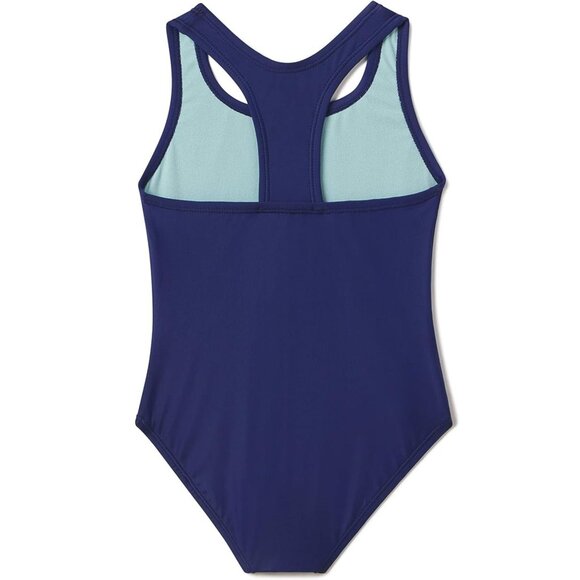SPEEDO Girl's Swimsuit One Piece Closed Racerback Sz: 7 Blueprint - Picture 3 of 8